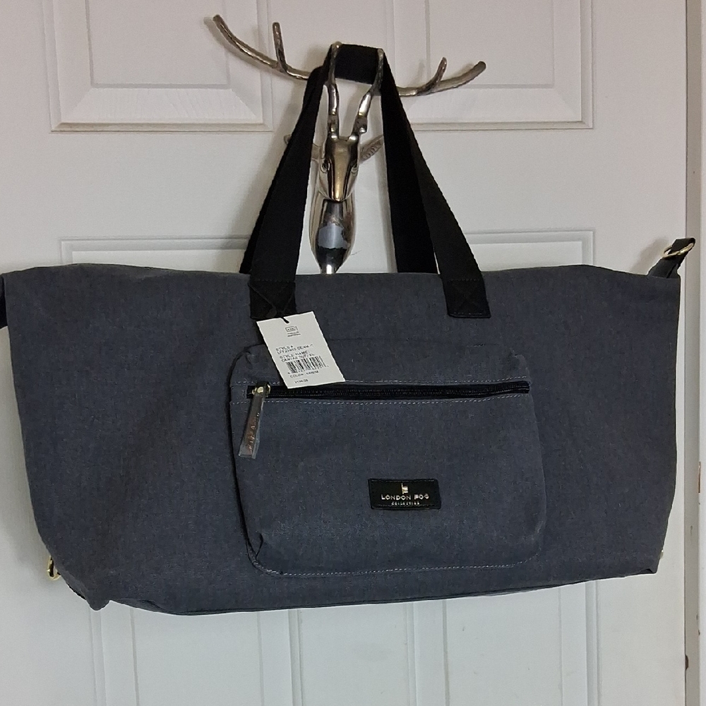 London Fog Men’s Charcoal Travel Duffel Bag and Laptop Case